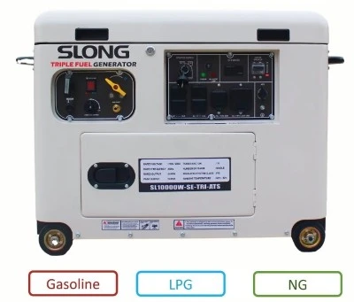 10 kW LPG benzingenerator Enkeltfase luftkøling Tre brændstof DC -output genset