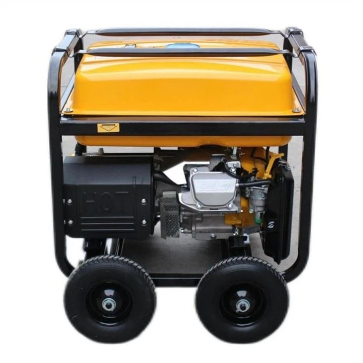 portable gasoline generator with wheels and handles