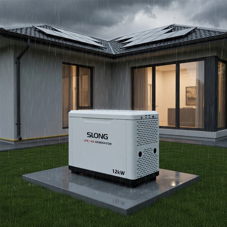 10 KW stille hjemmebenzin LPG naturgasgenerator Tri-brændstof til bolig